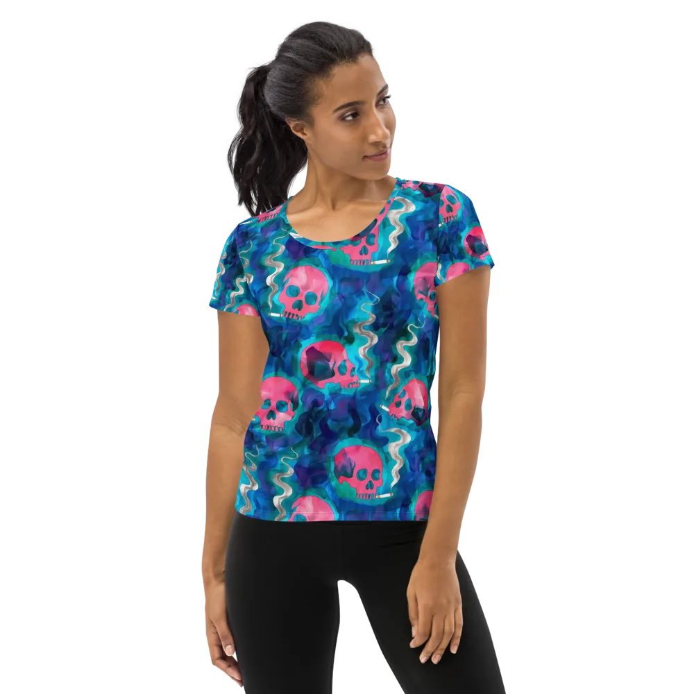 Neon Mourning on Women's Athletic T-Shirt — Front