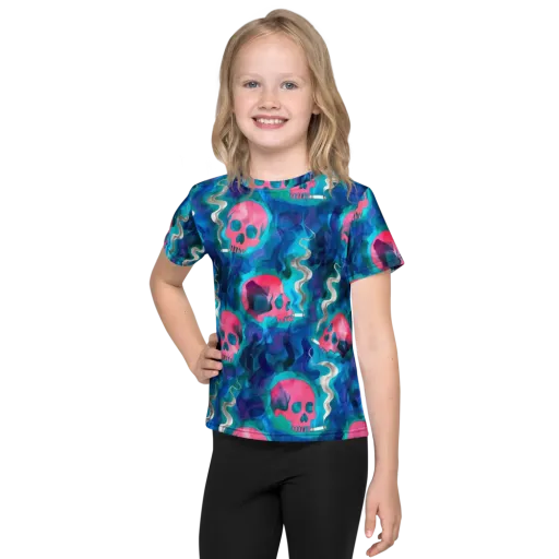 Neon Mourning on a Kids Crew Neck T-Shirt