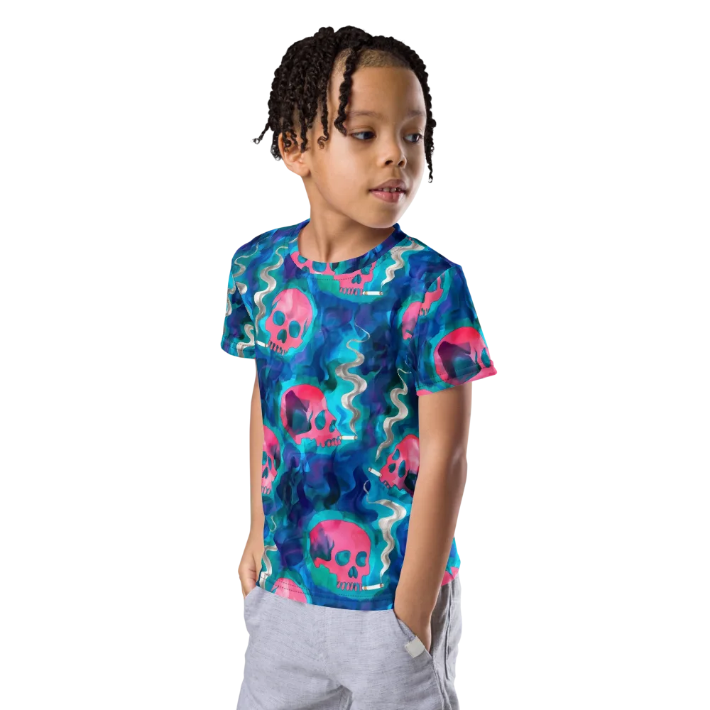 Neon Mourning on Kids Crew Neck T-Shirt — Left Front