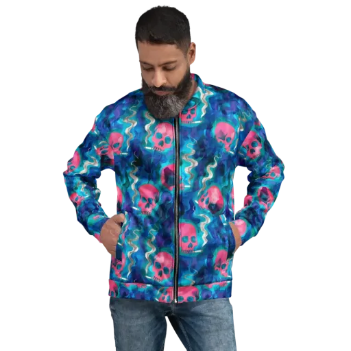 Neon Mourning on a Bomber Jacket