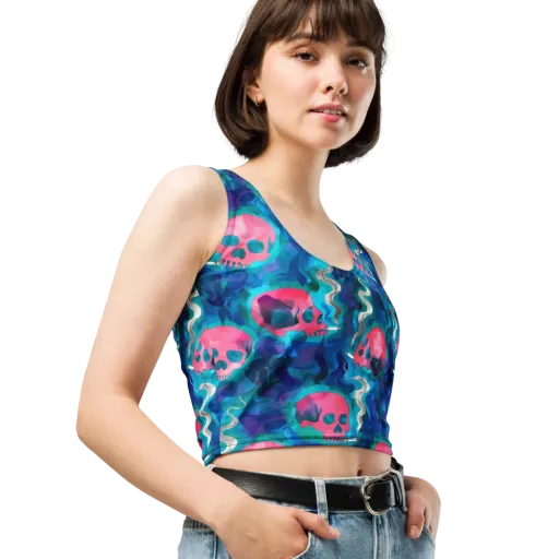 Neon Mourning on a Crop Top