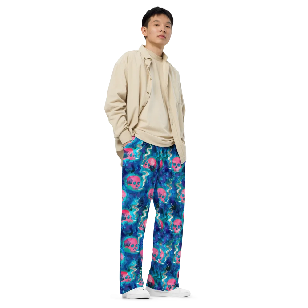 Neon Mourning on Wide-Leg Pants — Right Front