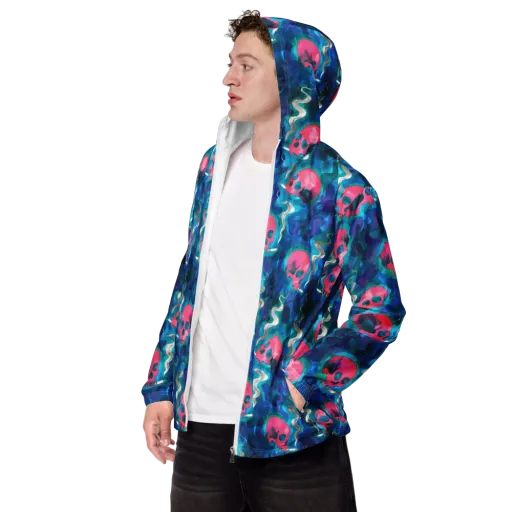 Neon Mourning on a Men's Windbreaker