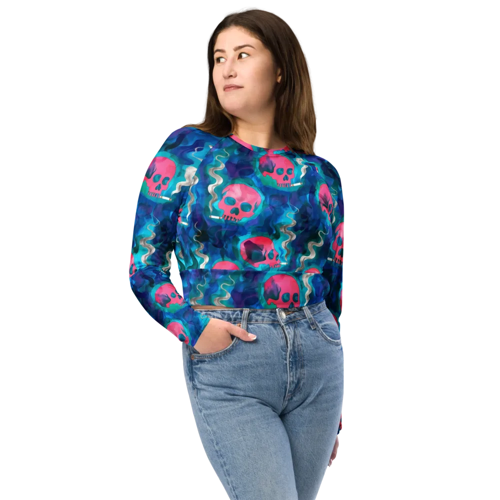 Neon Mourning on Long Sleeve Crop Top — Front