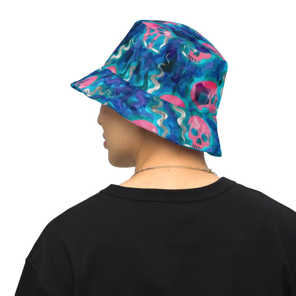 Neon Mourning on Reversible Bucket Hat — Back Inside