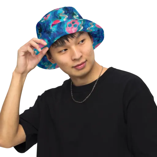 Neon Mourning on a Reversible Bucket Hat