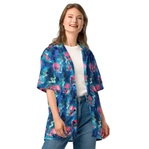 Neon Mourning on a Button Shirt