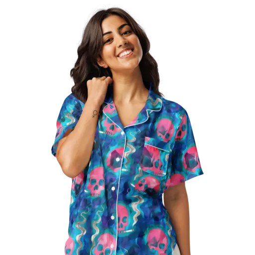 Neon Mourning on a Women's Short Sleeve Pajama Top