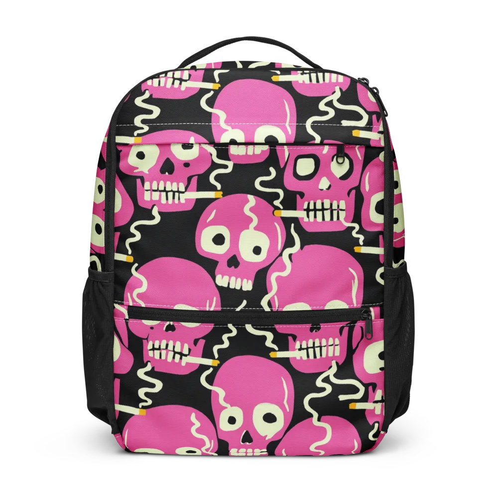 Sugar Skull Static on Utility Backpack — Front