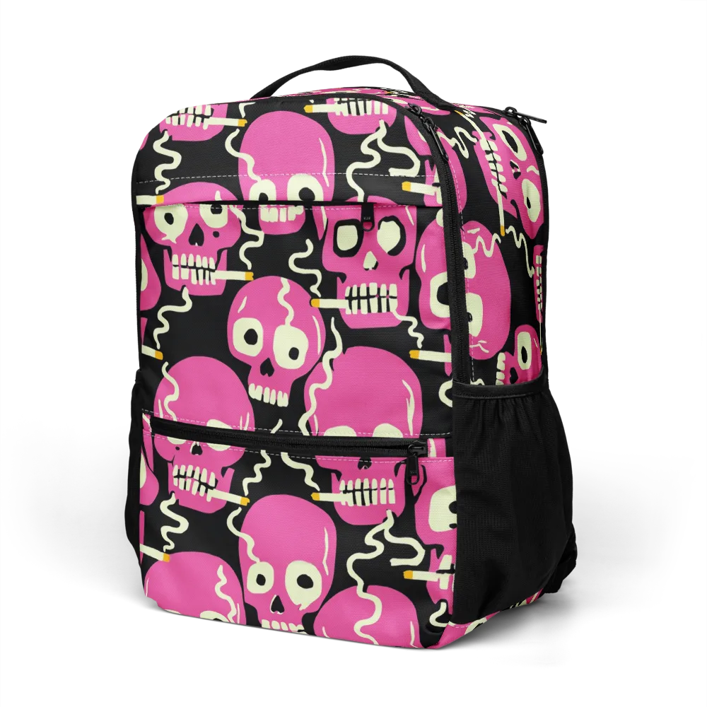 Sugar Skull Static on Utility Backpack — Left Front