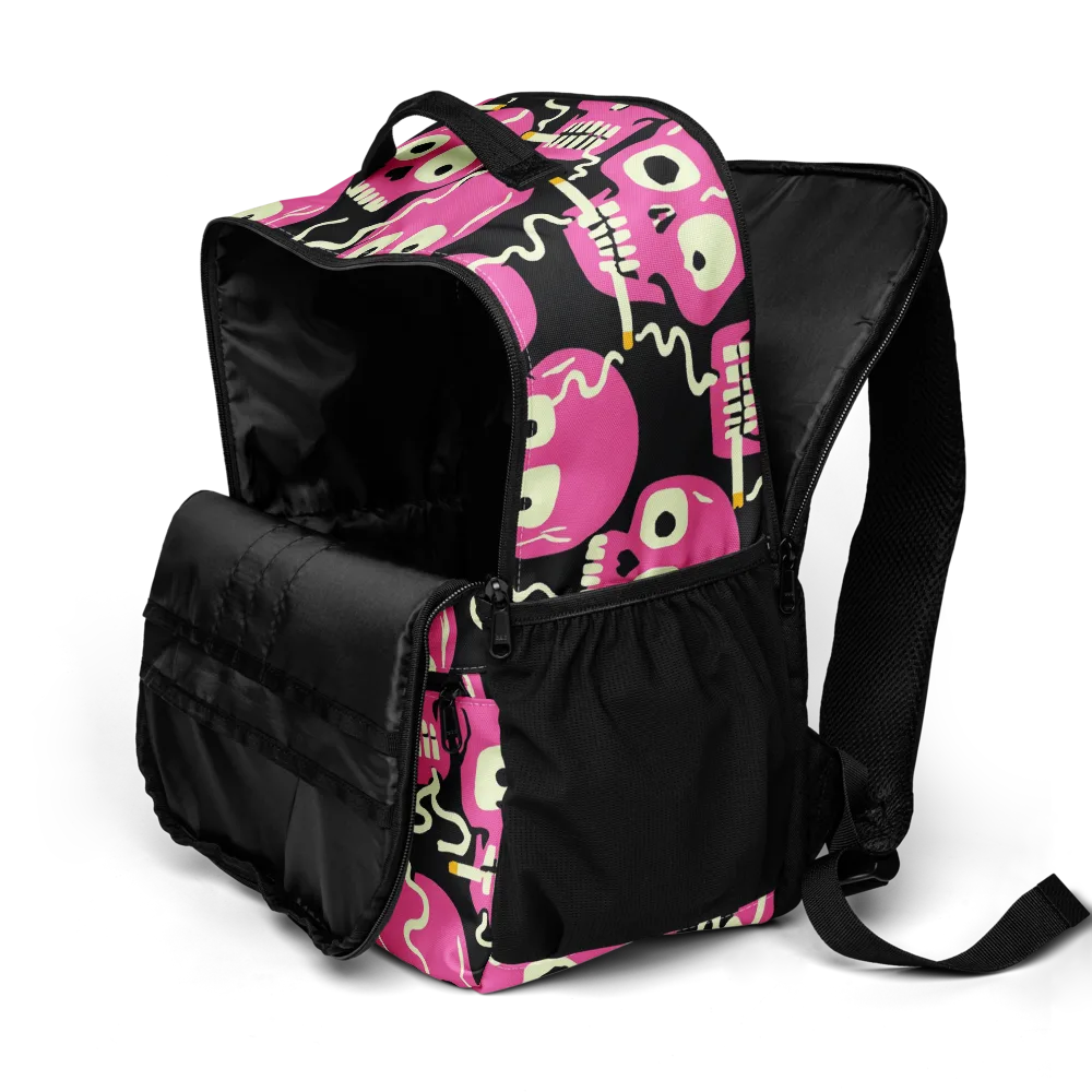 Sugar Skull Static on Utility Backpack — Product details 2