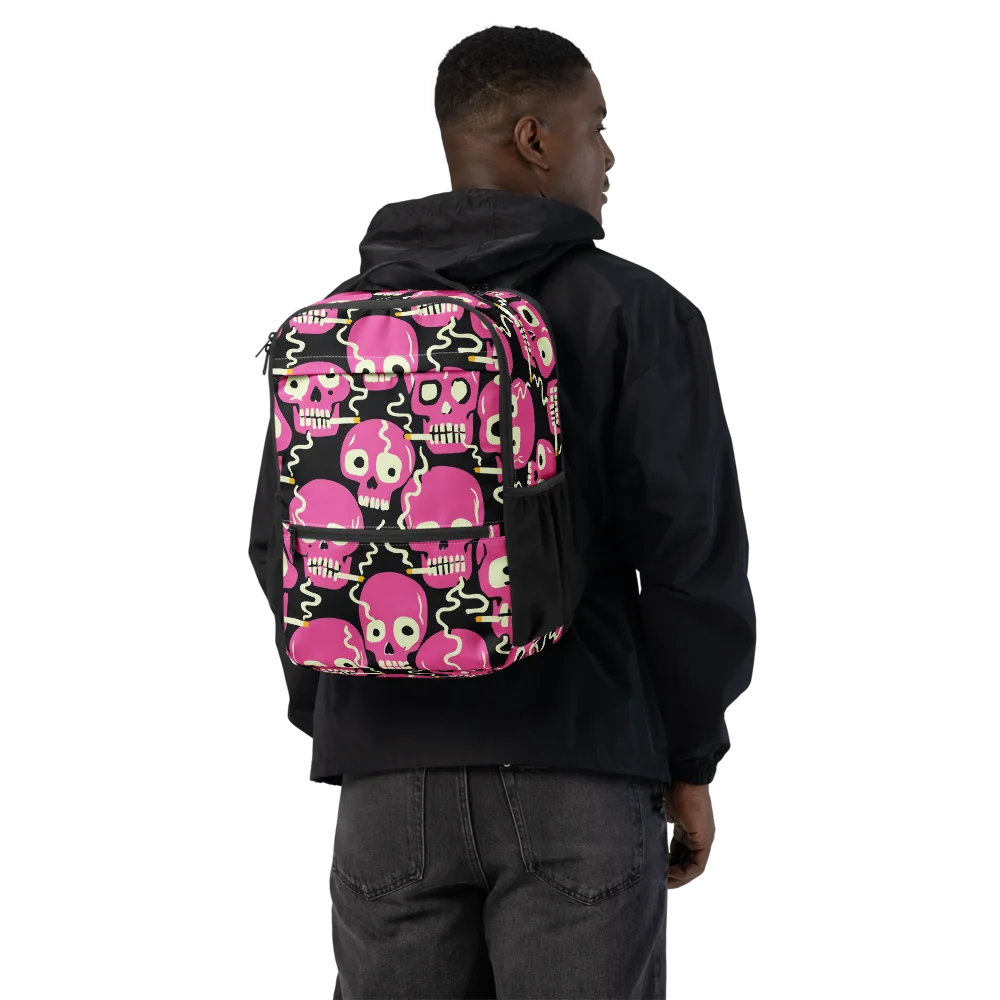 Sugar Skull Static on Utility Backpack — Back