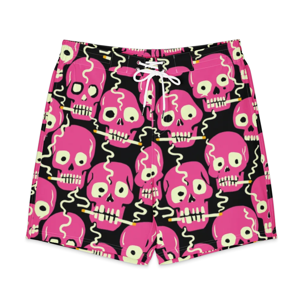 Sugar Skull Static on Men's Board Shorts — Front