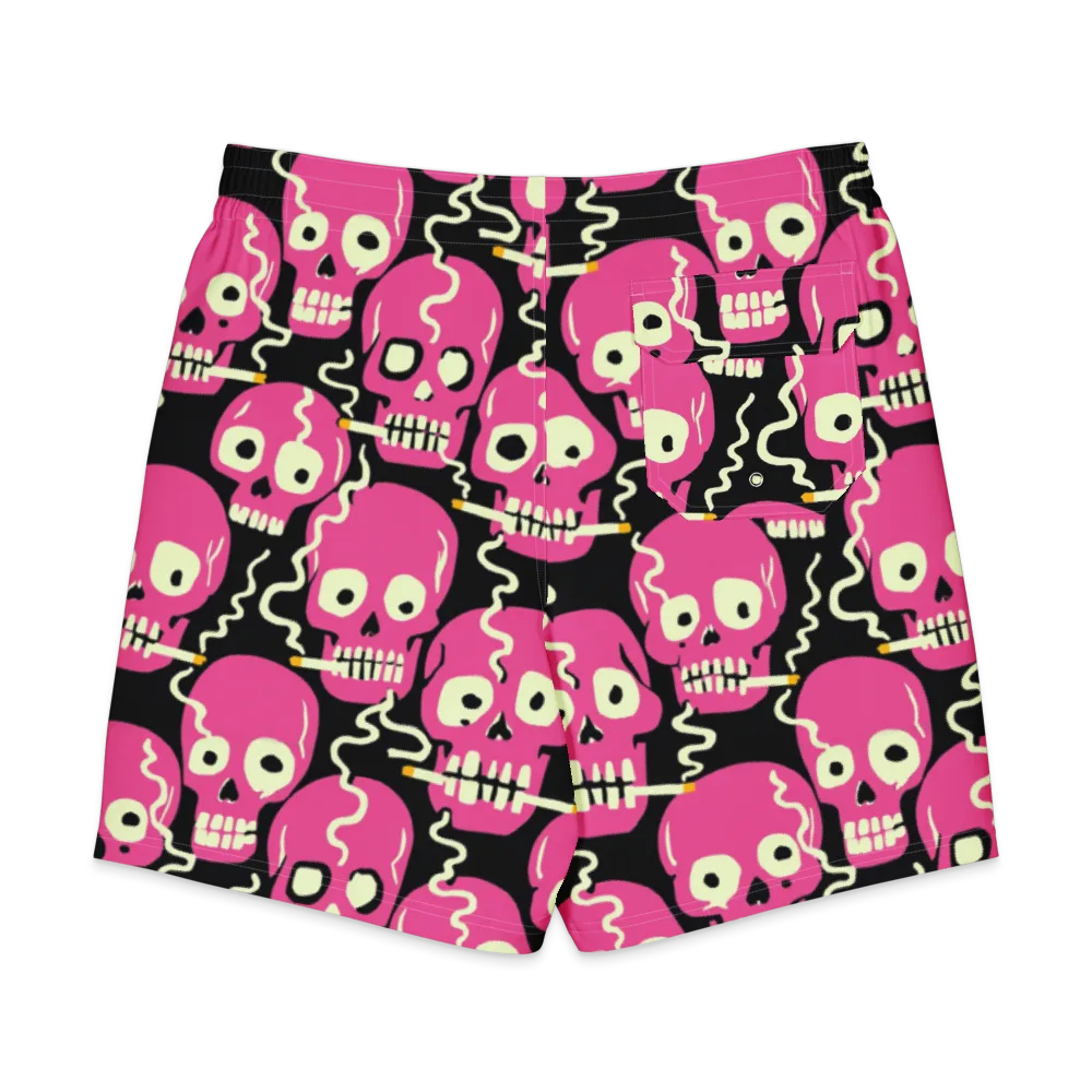 Sugar Skull Static on Men's Board Shorts — Back