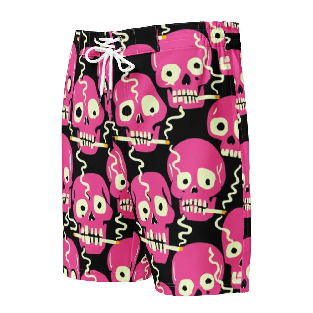 Sugar Skull Static on Men's Board Shorts — Front