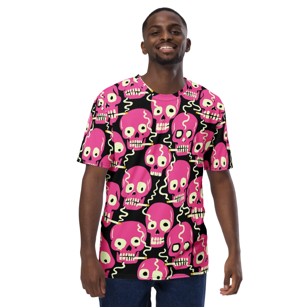 Sugar Skull Static on Men's Crew Neck T-Shirt — Front
