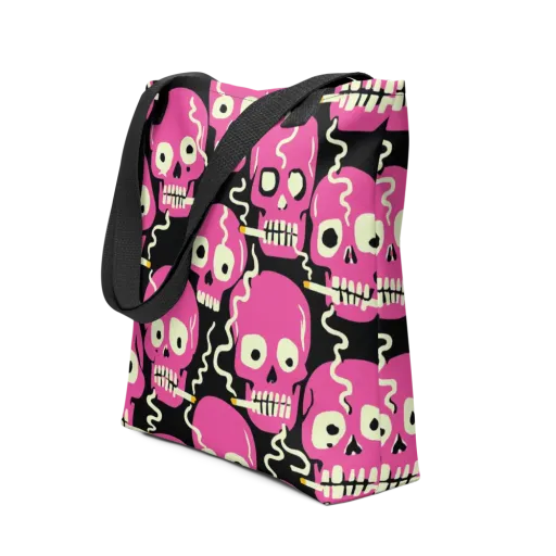 Sugar Skull Static on a Tote Bag