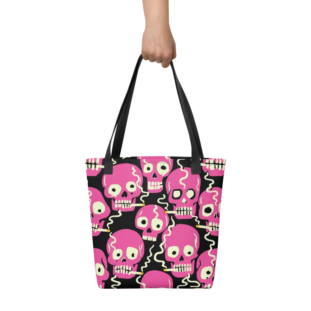 Sugar Skull Static on Tote Bag — Front