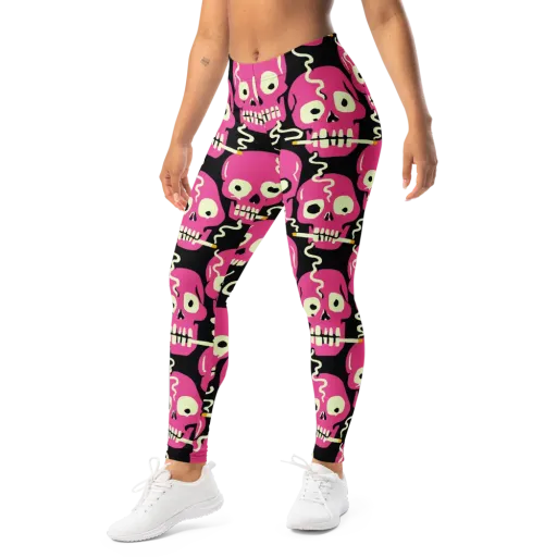Sugar Skull Static on a Leggings