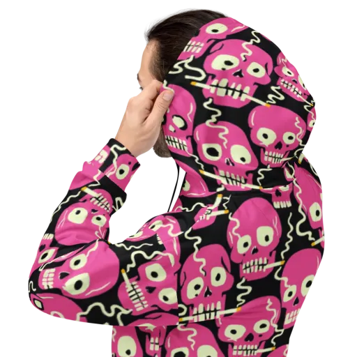 Sugar Skull Static on a Hoodie