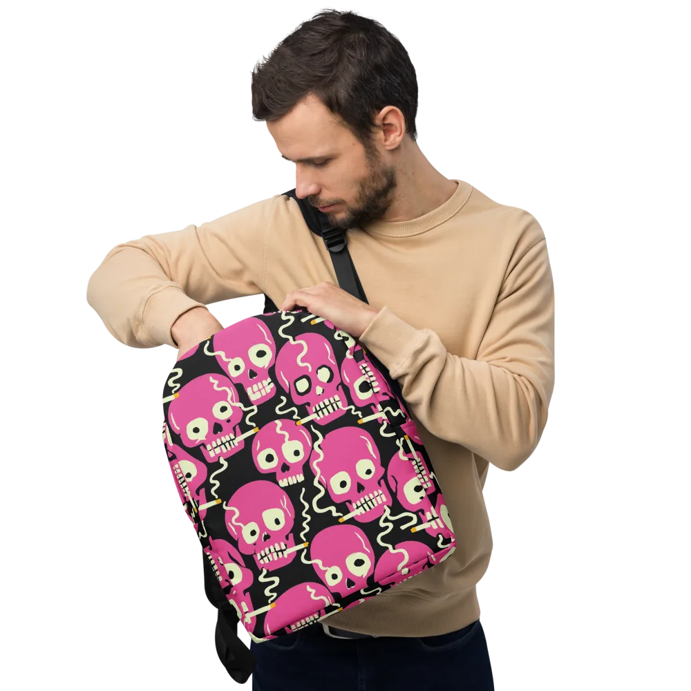 Sugar Skull Static on Minimalist Backpack — Front
