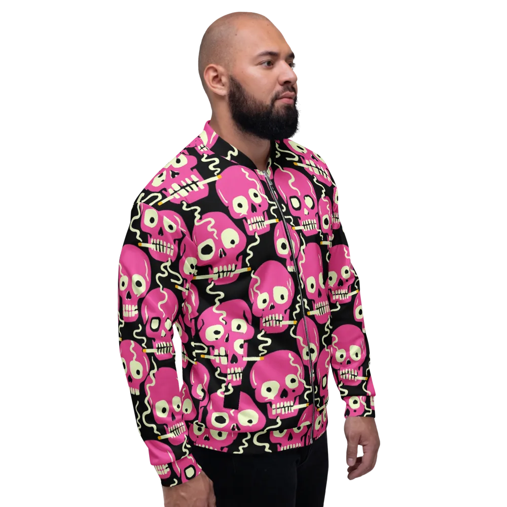 Sugar Skull Static on Bomber Jacket — Right