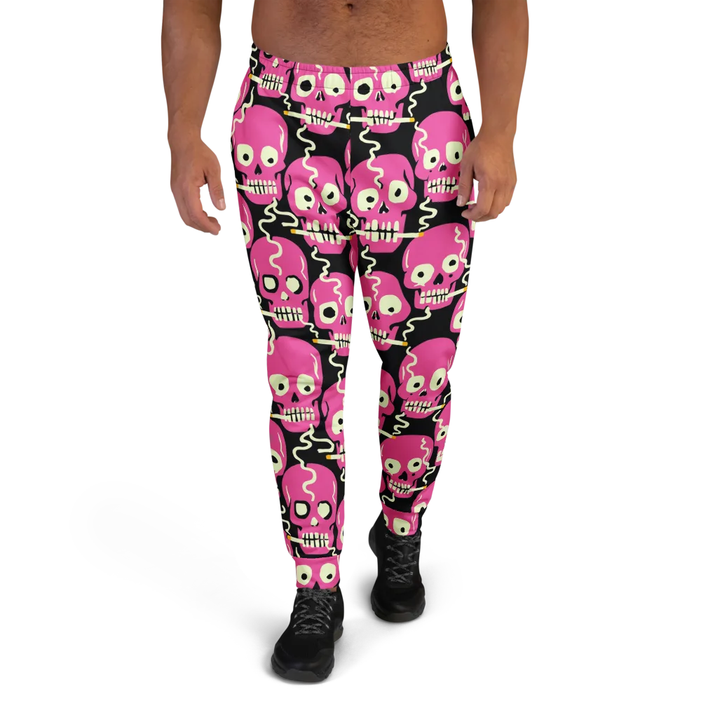 Sugar Skull Static on Men's Joggers — Front