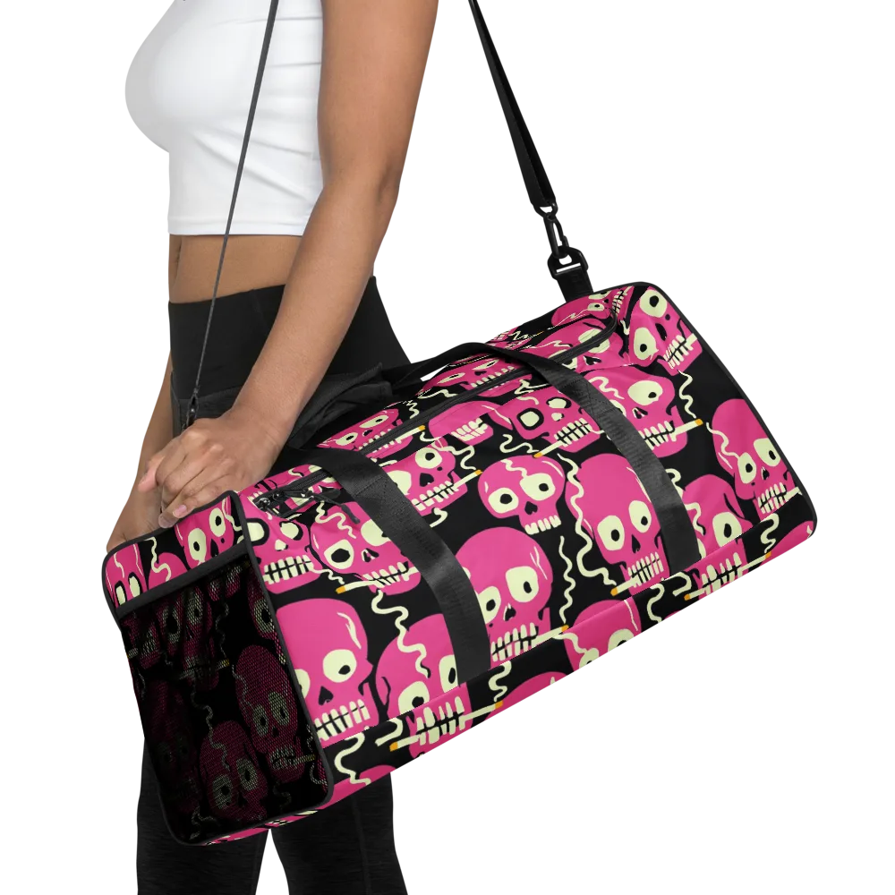 Sugar Skull Static on Duffle Bag — Front