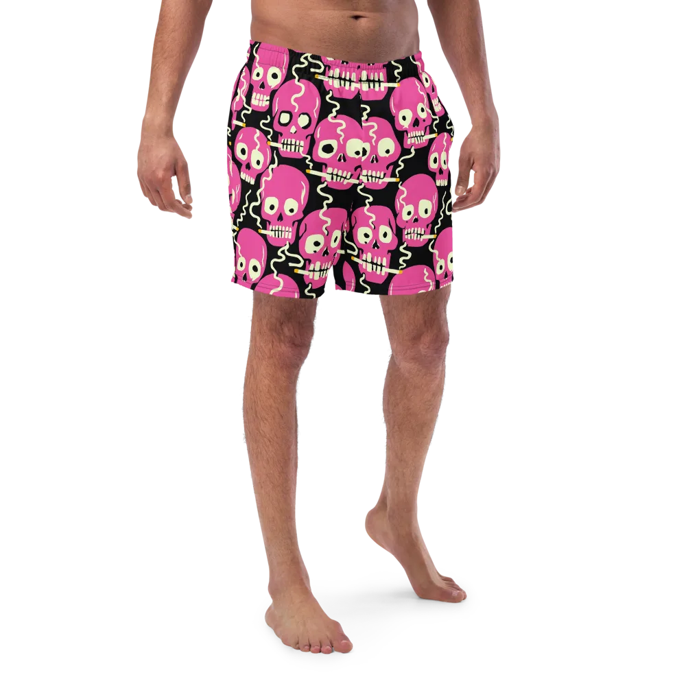 Sugar Skull Static on Swim Trunks — Front