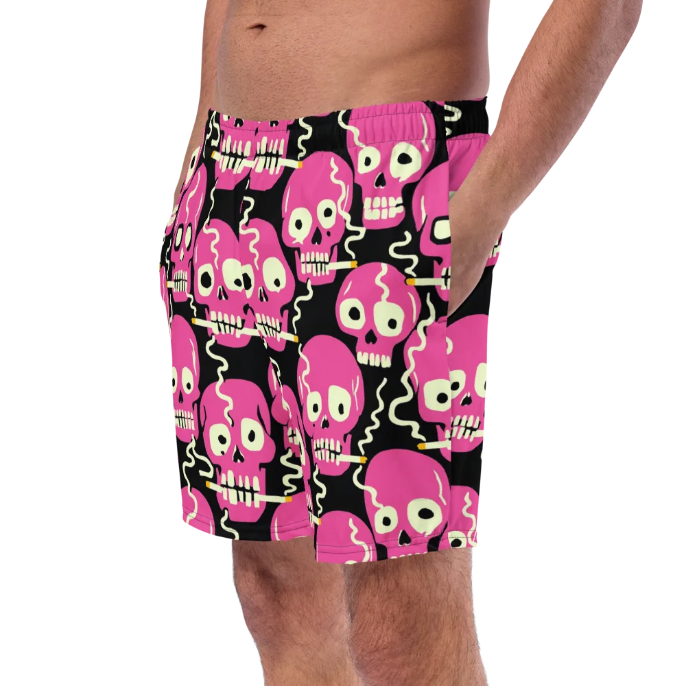 Sugar Skull Static on Swim Trunks — Left Front