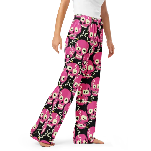 Sugar Skull Static on a Women's Pajama Pants