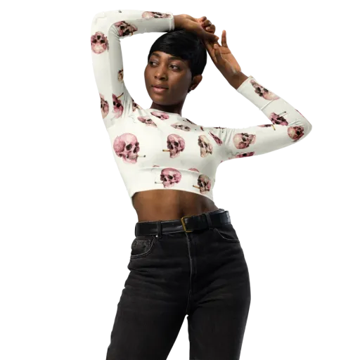 Rosebone Revue on a Long Sleeve Crop Top
