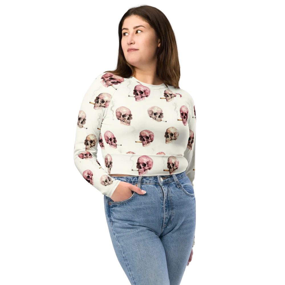 Rosebone Revue on Long Sleeve Crop Top — Front