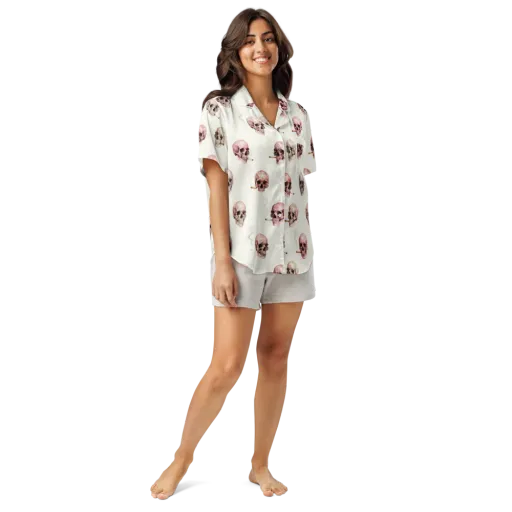 Rosebone Revue on a Women's Short Sleeve Pajama Top