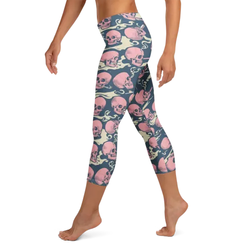 Pink Smoke Afterlife on a Capri Leggings