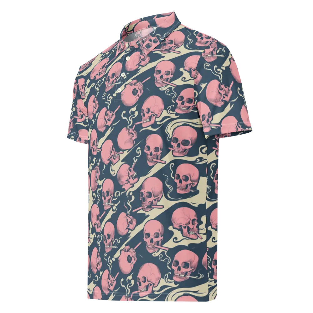 Pink Smoke Afterlife on Men's Slim Fit Polo Shirt — Left Front