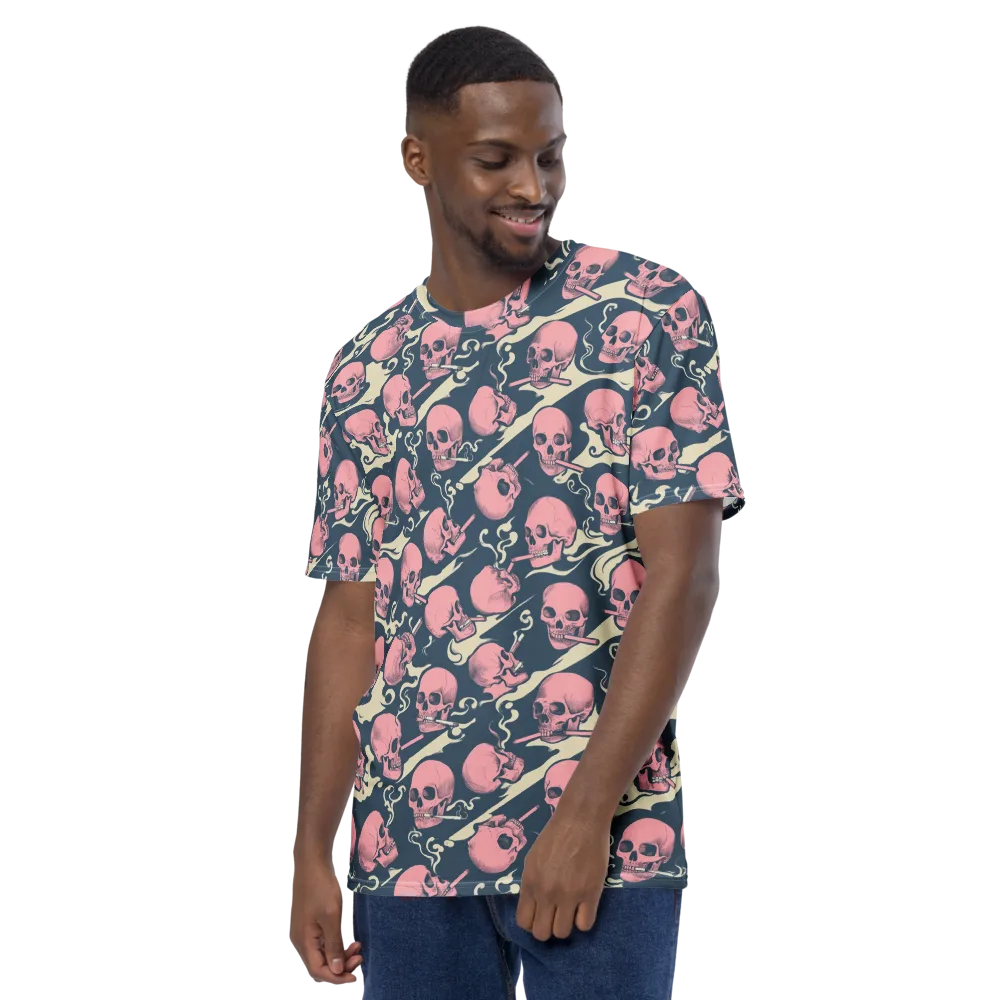 Pink Smoke Afterlife on Men's Crew Neck T-Shirt — Left