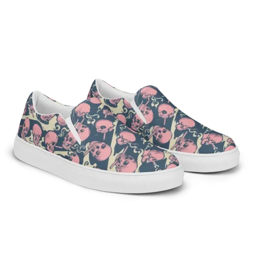 Pink Smoke Afterlife on a Men's Slip-On Canvas Shoes