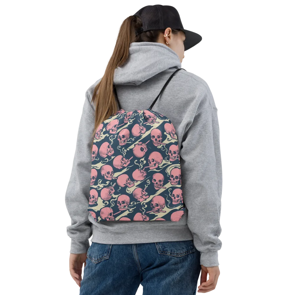 Pink Smoke Afterlife on Drawstring Bag — Front
