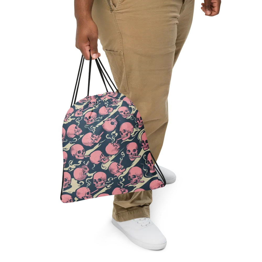 Pink Smoke Afterlife on Drawstring Bag — Front