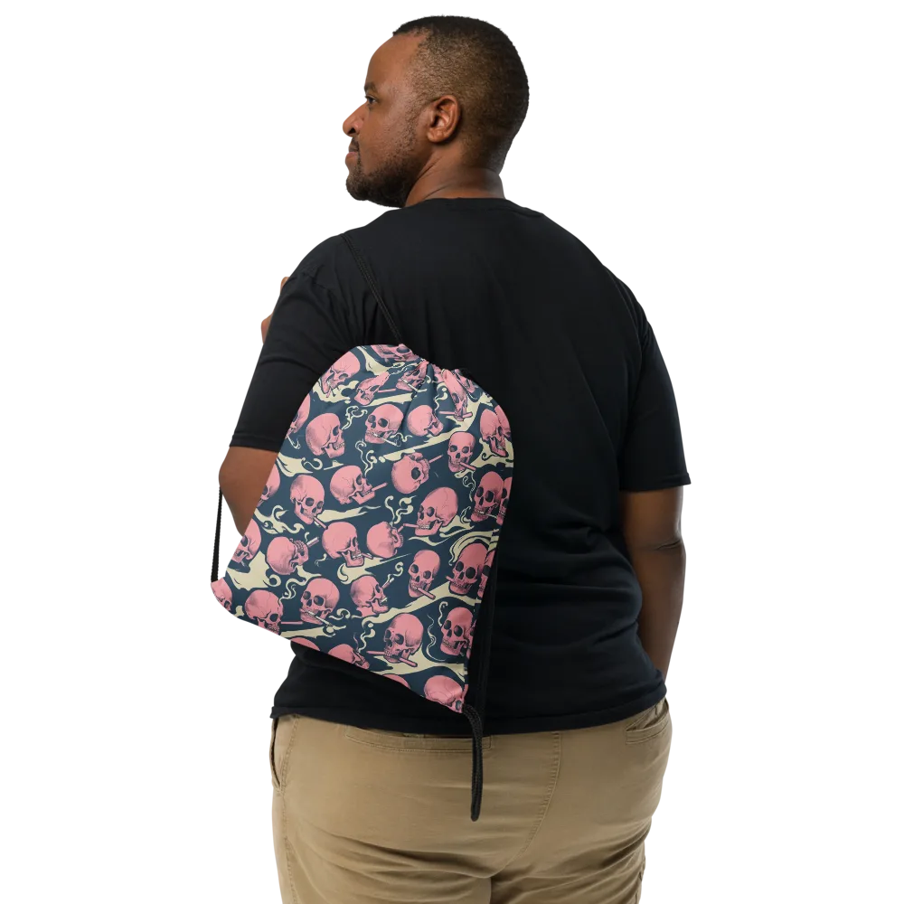 Pink Smoke Afterlife on Drawstring Bag — Front