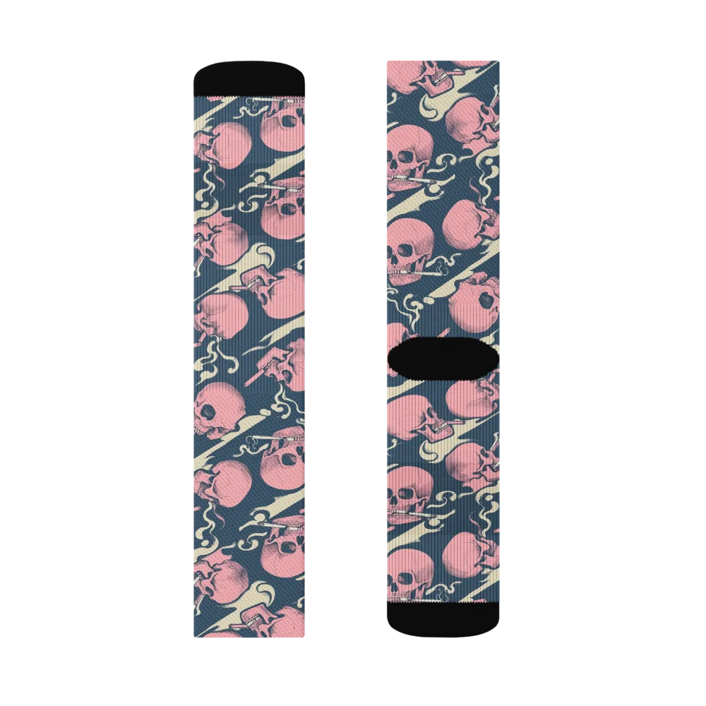 Pink Smoke Afterlife on Socks — Right Sock