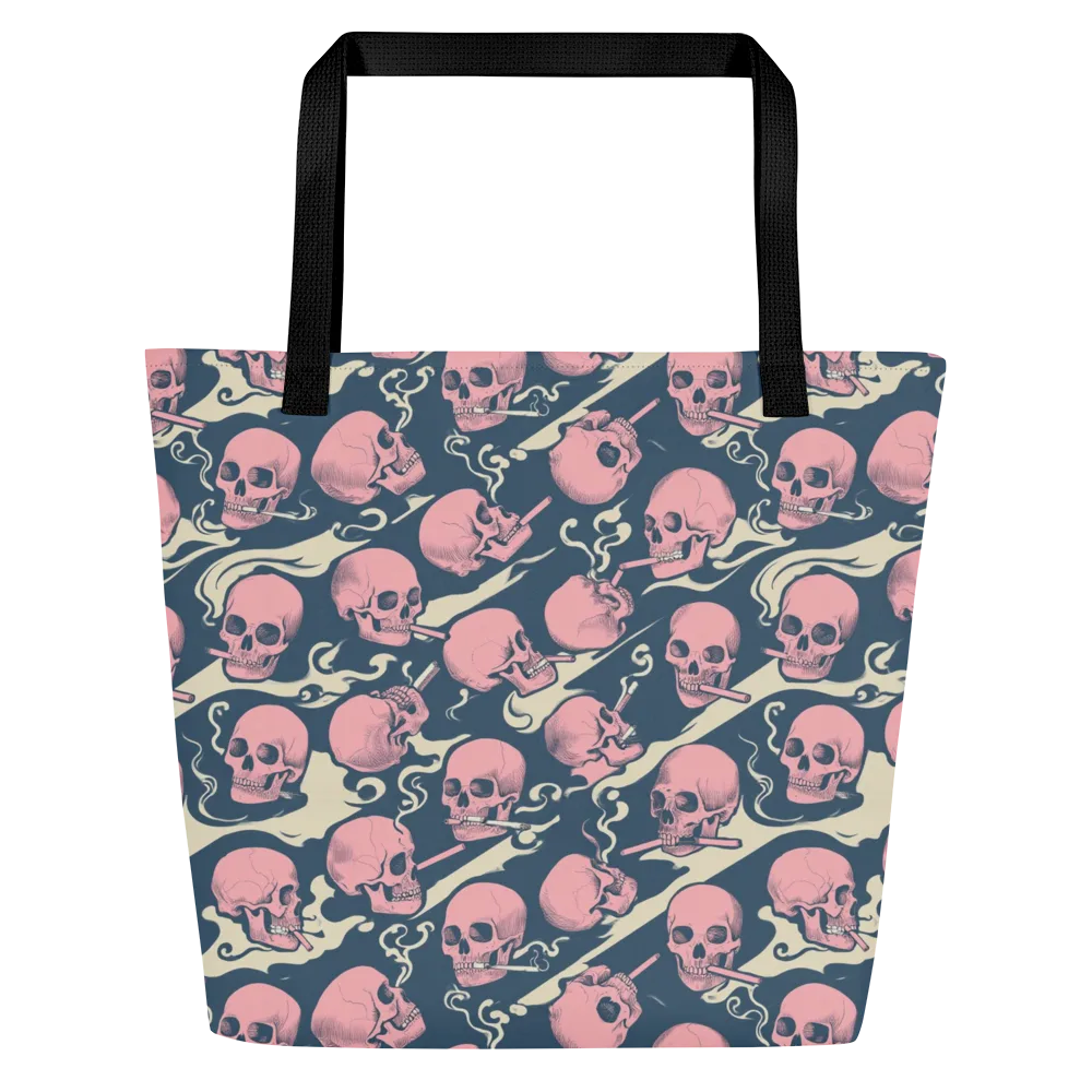 Pink Smoke Afterlife on Large Tote Bag W/ Pocket — Front