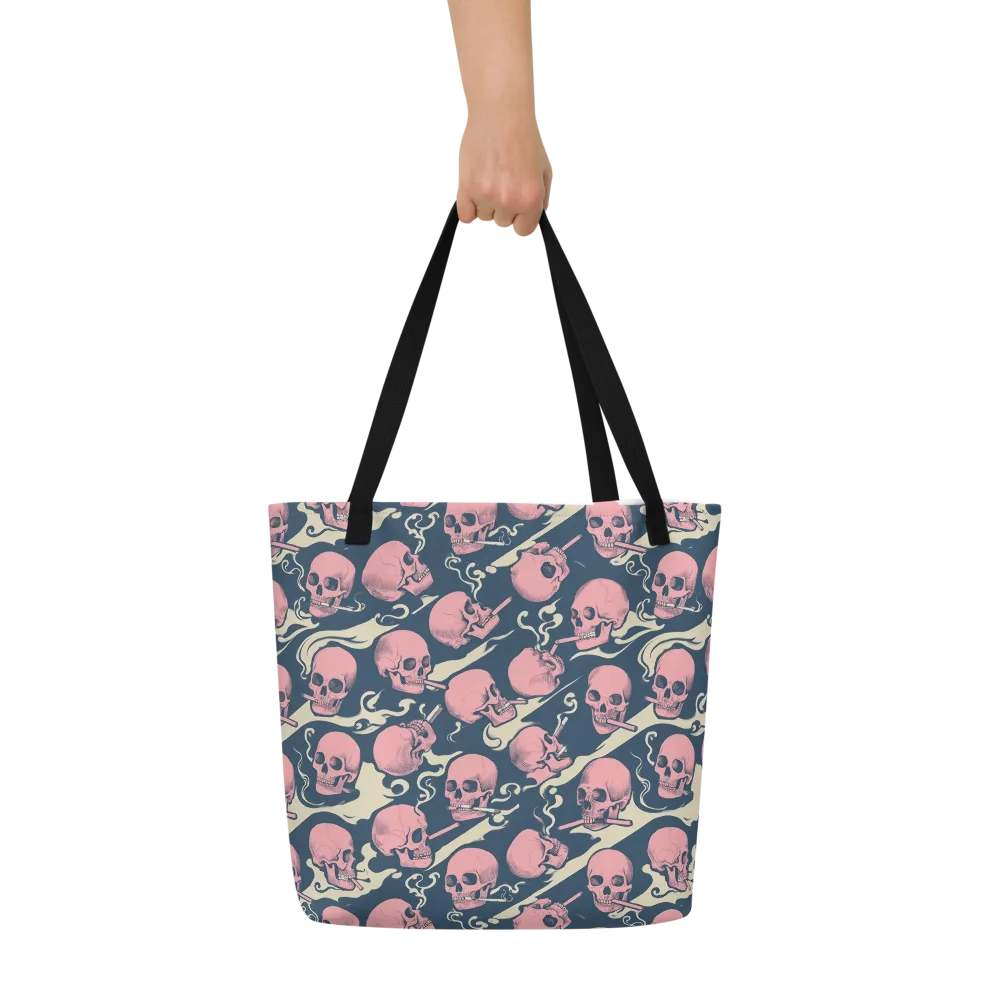 Pink Smoke Afterlife on Large Tote Bag W/ Pocket — Front