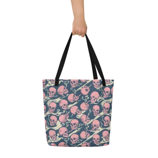 Pink Smoke Afterlife on a Large Tote Bag W/ Pocket
