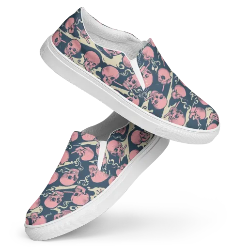 Pink Smoke Afterlife on a Women's Slip-On Canvas Shoes