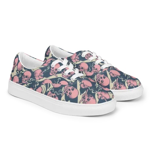 Pink Smoke Afterlife on a Men's Lace-Up Canvas Shoes