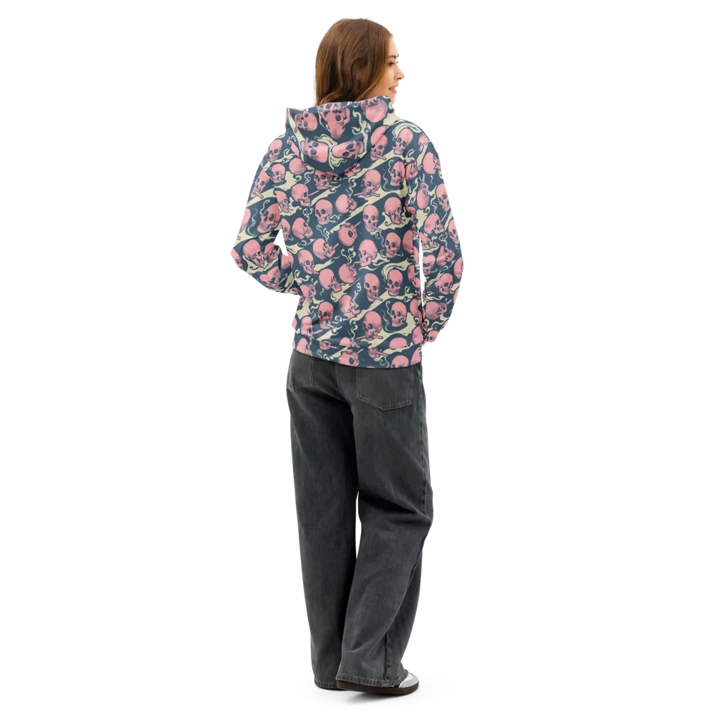 Pink Smoke Afterlife on Cotton Hoodie — Back