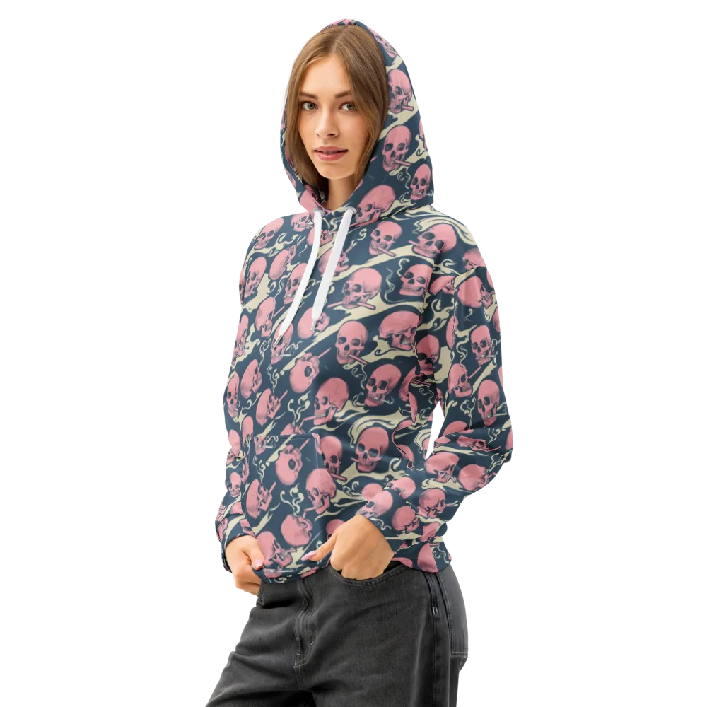 Pink Smoke Afterlife on Cotton Hoodie — Left Front