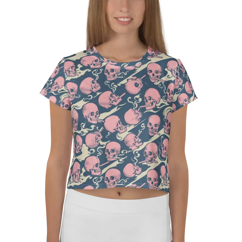 Pink Smoke Afterlife on Crop Tee — Front